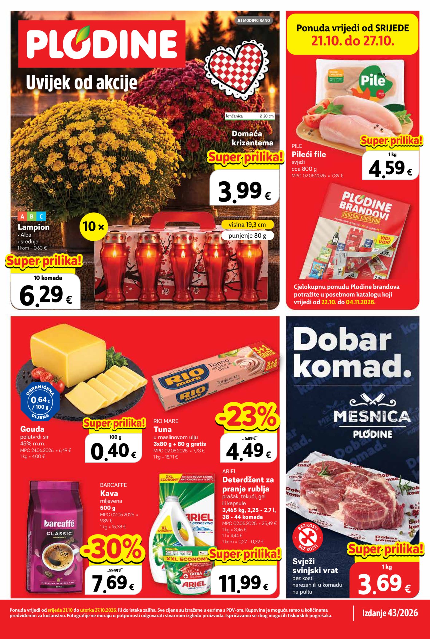 Plodine katalog Akcija 21.10. - 27.10.2026.