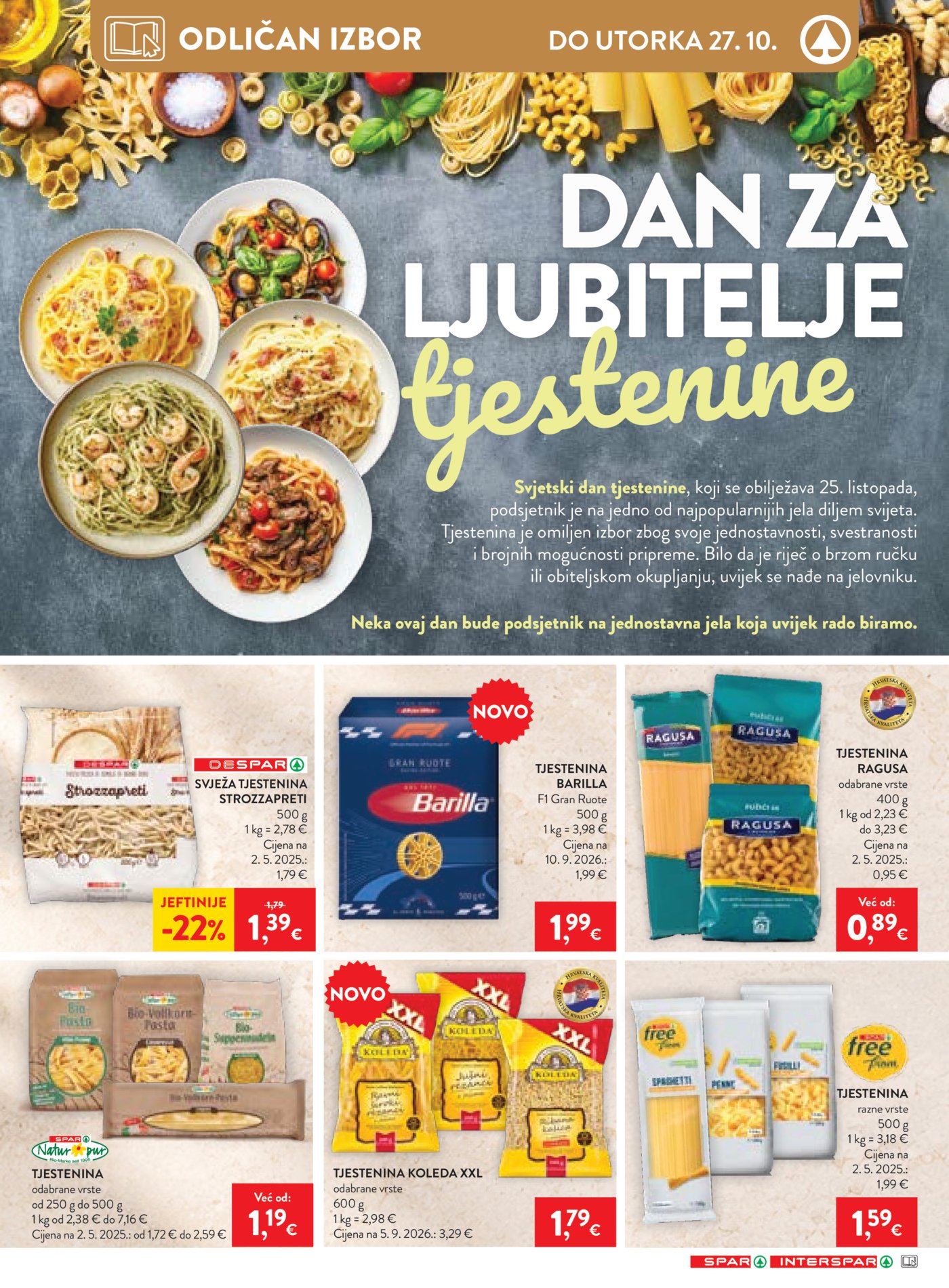 SPAR INTERSPAR katalog Akcija 21.10. - 27.10.2026.