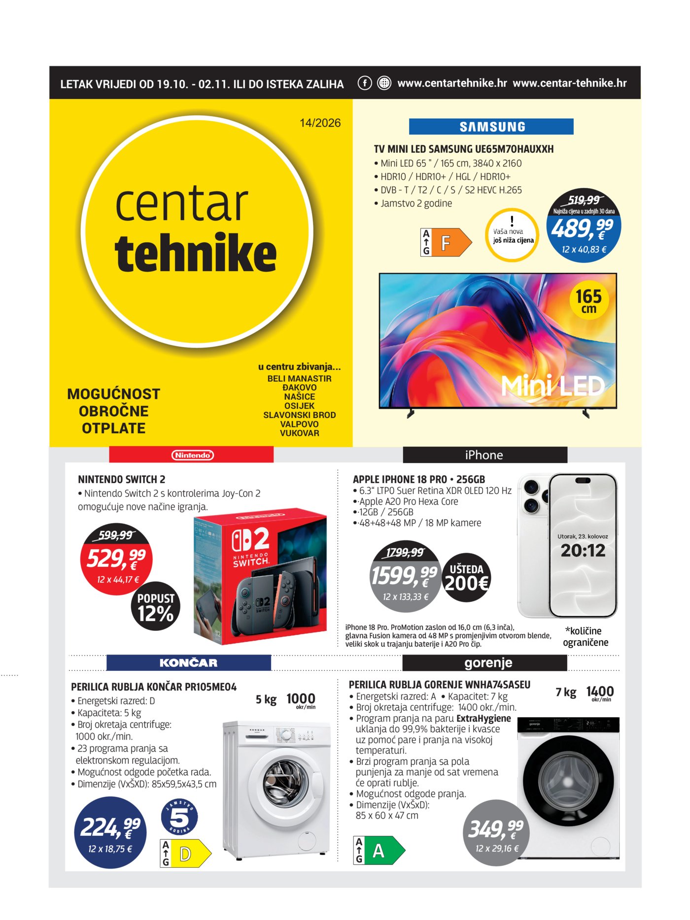 Centar tehnike katalog Akcija 19.10.-02.11. 2026.