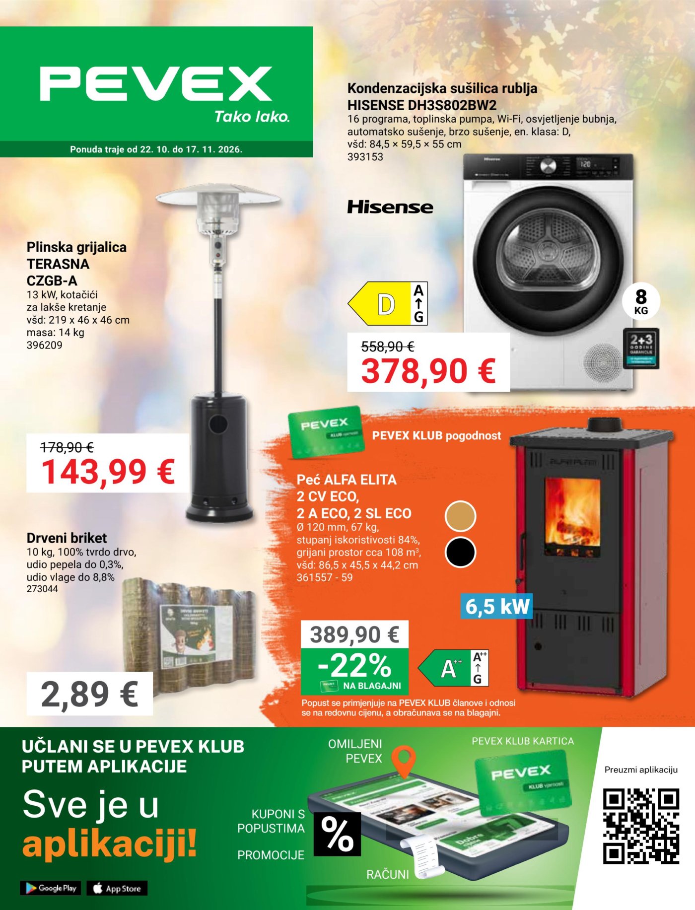 Pevex katalog Akcija 22.10. - 17.11.2026.