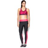 UA Women's HeatGear Armour Printed Sports Bra, Red