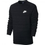 Nike M NSW AV15 CRW LS KNIT, muški pulover, crna