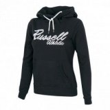 Russell Athletic LONG HOODY SWEAT WITH BIG SCRIPT, ženski pulover, crna