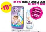 -15% popusta na sve Violeta Double care pelene za bebe + uz kupnju gratis omekšivač