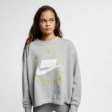 Nike sportswear nsw women's french terry crew, ženski pulover, siva