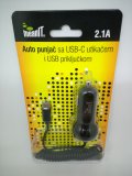 Auto punjač MEANIT, USB-C i USB 2.1A