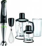 Štapni mikser BRAUN MQ 9045, 1000W, sjeckalica 1250 ml, mjerna posuda 600 ml, posuda za sjeckanje 350 ml , Nož za drobljenje leda, crna