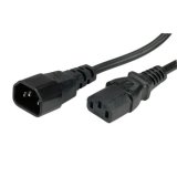 Kabel naponski Roline IEC320 C13 (Ž) na C14 (M) 3m crni za PC-Monitor UPS 19.08.1530