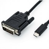 Kabel USB 3.1 Roline USB C (M) na DVI 24+1 (M) Dual Link 2m crni 11.04.5831