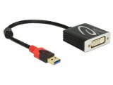 Adapter DELOCK, USB 3.0-A (M) na DVI (Ž), crni, 27,5cm