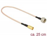 Kabel DELOCK, za antenu, F plug > SMB plug, RG-316, 25cm