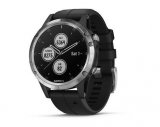 Sportski smart sat GARMIN Fenix 5 PLUS HR srebrni, crni remen (sa senzorom za otkucaje srca na zapešću)