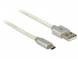 Kabel DELOCK, USB-A 2.0 (M) na micro USB-B (M), tekstilna zaštita, 2m