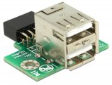 Adapter DELOCK, 9-pin USB Pin Header (Ž) na 2 x USB 2.0 (Ž), interni