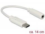 Adapter DELOCK, USB-C (M) na Audio 3.5 (Ž), CM119B, 14cm, bijeli