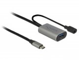 Adapter DELOCK, USB-C (M) na USB 3.1 (Ž), aktivni, sivi, 5.0m