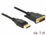 Kabel DELOCK, DisplayPort 1.2 (M) na DVI 24+1 (M), pasivni, 1m