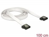Kabel DELOCK, interni SATA, 6Gb/s, 100cm, Flexi, metalne kopče, bijeli