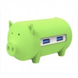 USB HUB ORICO Little pig, 3-protni, USB 3.0, čitać kartica, OTG, zeleni