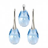 Naušnice i privjesak sa Swarovski kristalima Badem Aquamarine 16mm