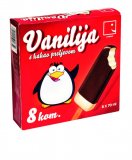 Sladoled vanilija štapić s kakao preljevom Smiješak, 560 ml (8 x 70 ml)