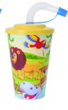 Čaša sa slamkom plastična 400 ml 1 kom