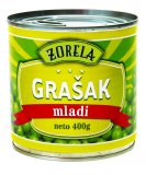 Grašak mladi Zorela, ocijeđena masa: 265 g