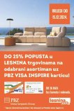 U Lesnina trgovinama do -25% popusta uz PBZ VISA INSPIRE karticu do 15.12.2024.