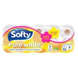 Toaletni papir Pure white, troslojni Softy 12 rola