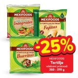 -25% na odabrane proizvode tortilja Mexifoods 250-370 g