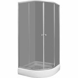 Tuš kabina Aquaart gray 80R polukružna 80x80x205 cm