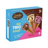 Sladoled, kornet vanilija, jagoda i čokolada Gelatino 6x120 ml