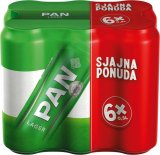 Pivo Pan Lager ili Zlatni 6 x 0,5 L