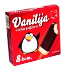 Sladoled štapić vanilija s preljevom od čokolade Smiješak, 560 ml (8 x 70 ml)