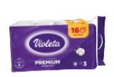 Toaletni papir Violeta Premium lavanda ili pamuk 3 sloja 16 rola u pakiranju
