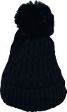 Toplo i meko kapa crna s pomponom 1 kom.
