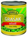 Grašak mladi Zorela, ocijeđena masa: 530 g