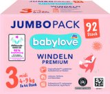 Babylove Premium pelene jumbo midi, vel. 3 (4–9kg), 92kom