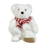 Božićni ukras sjedeći medvjedić 14 cm bijeli