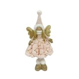 Božićni ukras stajaći anđeo sa LED svjetlom 50 cm rozi