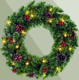 Božićni vjenac Bor LED, 45 cm 1 komad