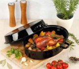 Crni emajlirani pekač s poklopcem