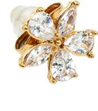 Naušnice od nehrđajućeg čelika s biserima, zlatne Ivančica Pahor