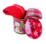 Kutija limena božićna + kuhinjske krpe 2 kom 65 x 45 cm 1 set