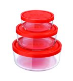 Set posuda staklene sa poklopcem 1 set