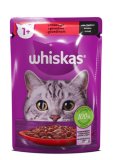 WHISKAS 1+ mokra hrana za mačke, odabrani okusi, vrećica, 85 g