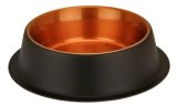 MR. PET Zdjelica Zaara, inox, protuklizna, bakreno/crna