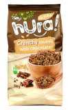 Muesli hrskavi s kikirikijem i orašastim plodovima, sa čokoladom, sa suhim voćem Hura natura, 350 g