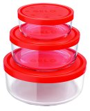 Set posuda staklene s poklopcima 3 kom, 1 set