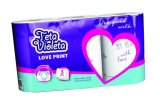 Teta Violeta PAPIRNATI RUČNIK love print, 3 sloja, 3 role